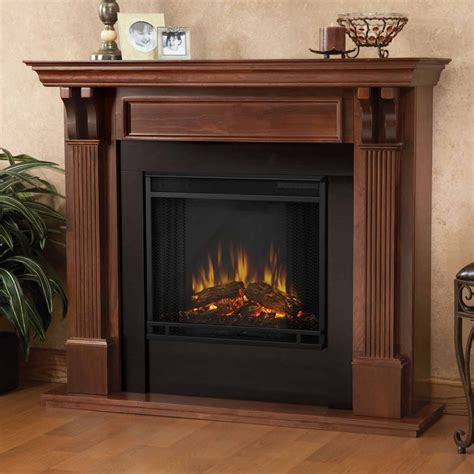 traditional electric fireplace with mantel